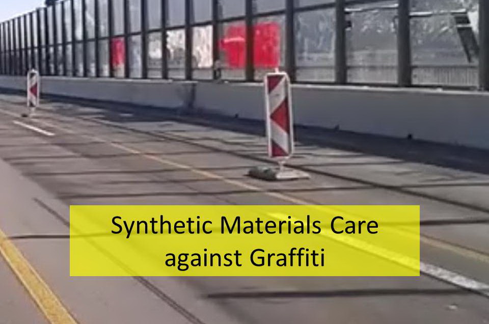 Plastic protection film against graffiti contamination